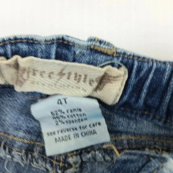 FREE STYLE EUC GIRLS JEAN SHORTS BOTTOMS DENIM SUMMER CASUAL BEACH POOL SIZE 4T - Picture 8 of 9